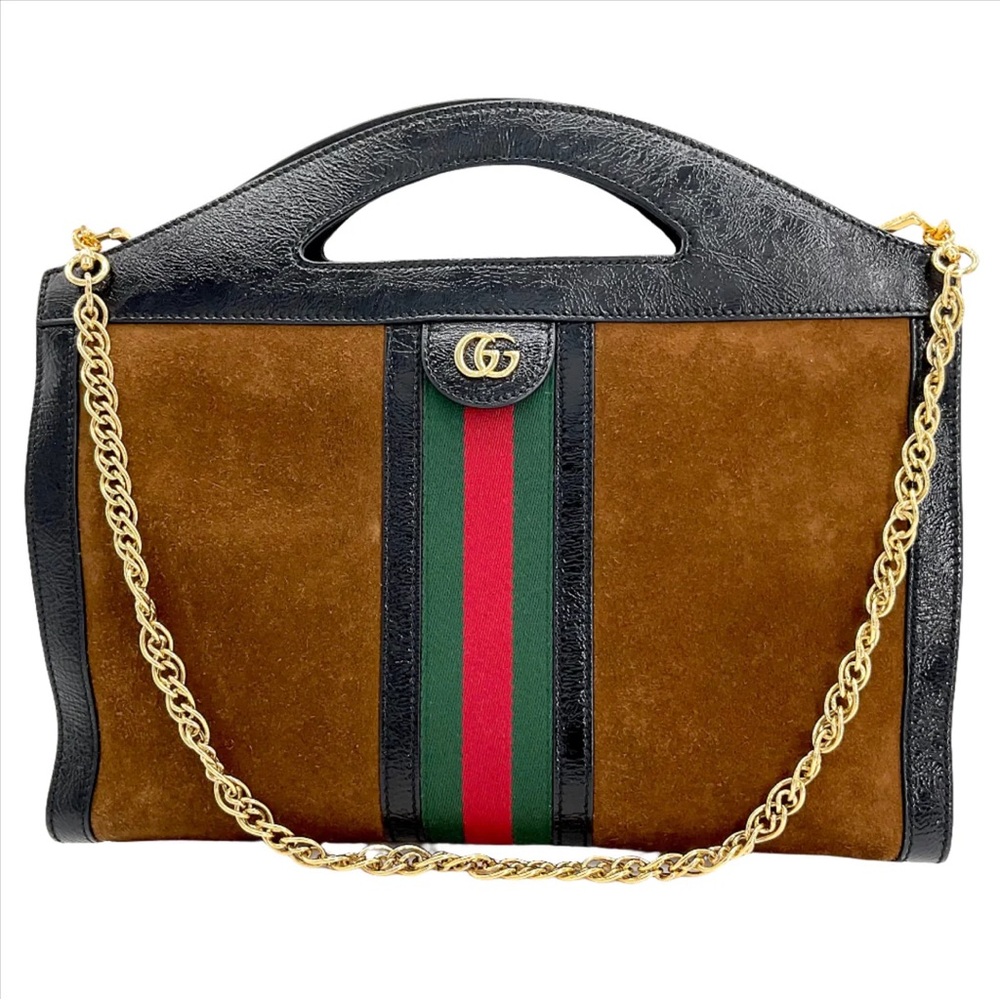GUCCI Ophidia Handle Bag Suede Medium